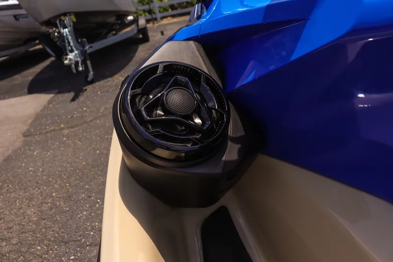 Slide: The Image of Close-up of 2026 Sea-Doo Wake Pro 230 speaker detail, showcasing sleek design. - 13