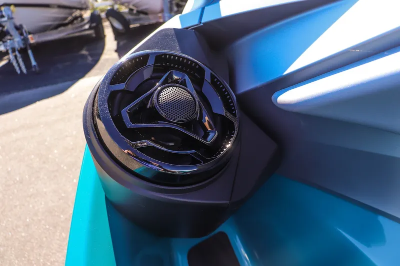 Slide: The Image of Close-up of 2026 Sea-Doo GTX Limited 325 speaker detail in sunlight. - 15