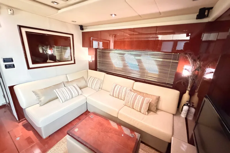 Slide: The Image of Luxurious interior of 2010 Sea Ray Sundancer 540 yacht with elegant seating and decor. - 16