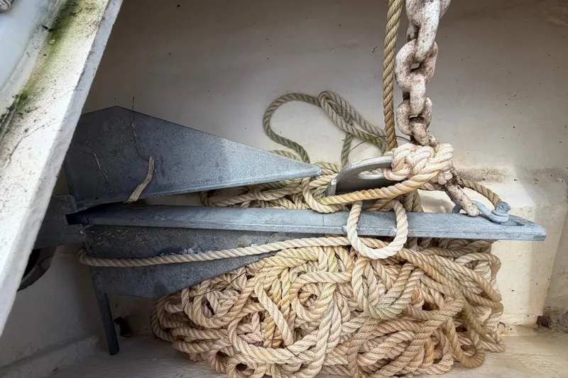 Slide: The Image of Anchor and rope storage on a 2022 World Cat 230 DC boat. - 67