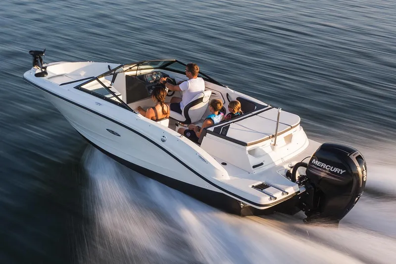 Slide: The Image of Manufacturer Provided Image: 2017 Sea Ray SPX 190 OB boat cruising with passengers on a calm lake. - 24