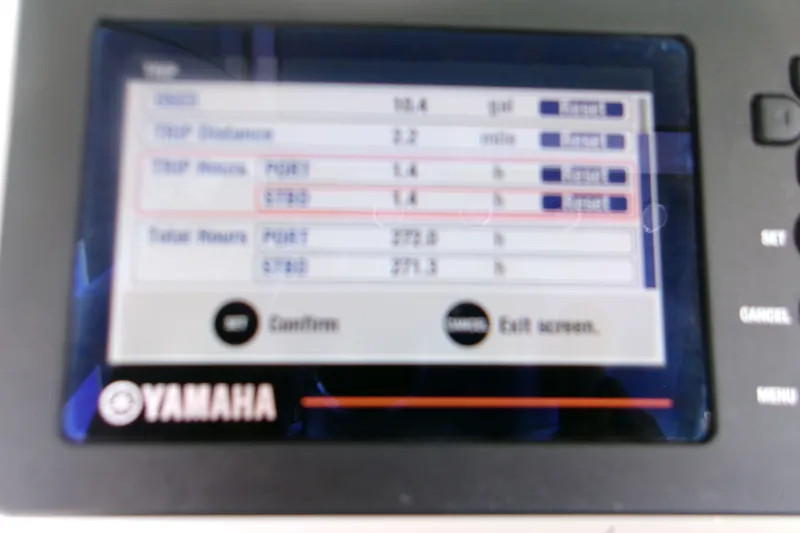 Slide: The Image of Display screen of a 2020 Sea Hunt Gamefish 25 boat showing trip data. - 20