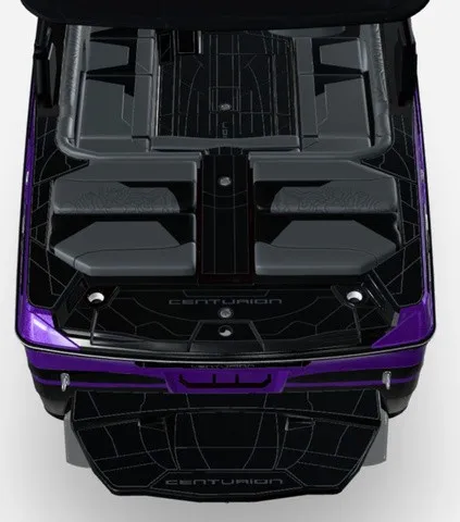 Slide: The Image of The image shows the rear of a 2027 Centurion Ri230 boat with a sleek design. - 5