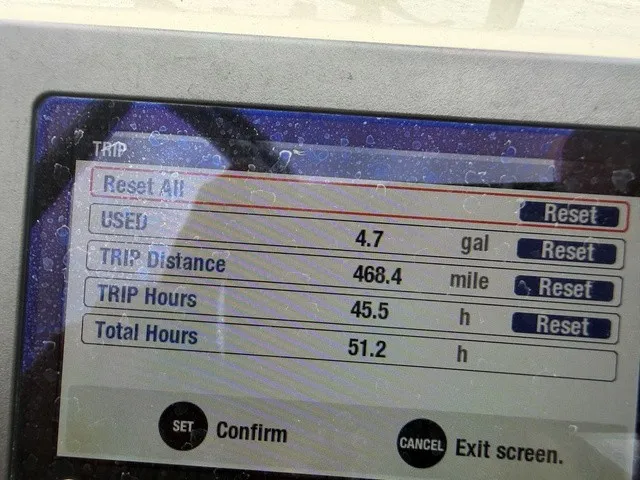 Slide: The Image of A screen displays a boat's fuel usage and distance traveled. - 6