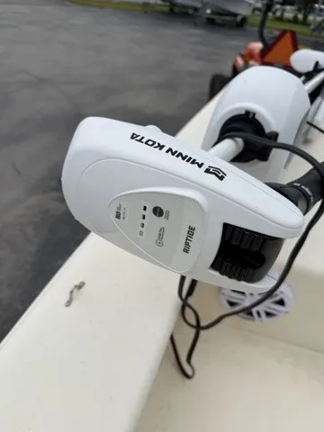 Slide: The Image of Close-up of a Minn Kota motor on a Jones Brothers Bateau 17 boat. - 8