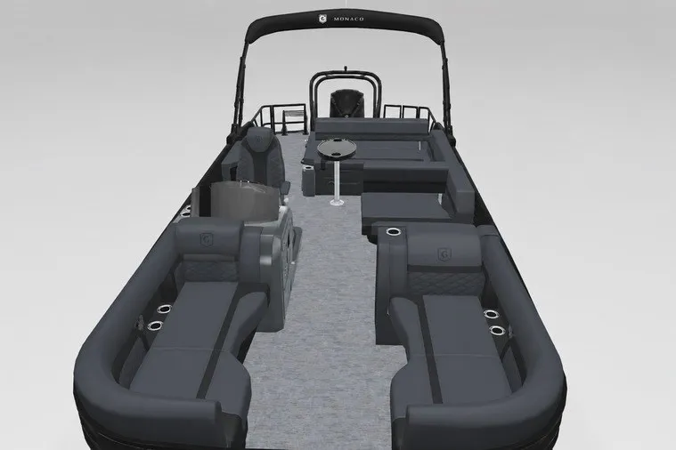 Slide: The Image of 2027 Godfrey Monaco 235 SFL pontoon boat with spacious seating and modern design. - 19