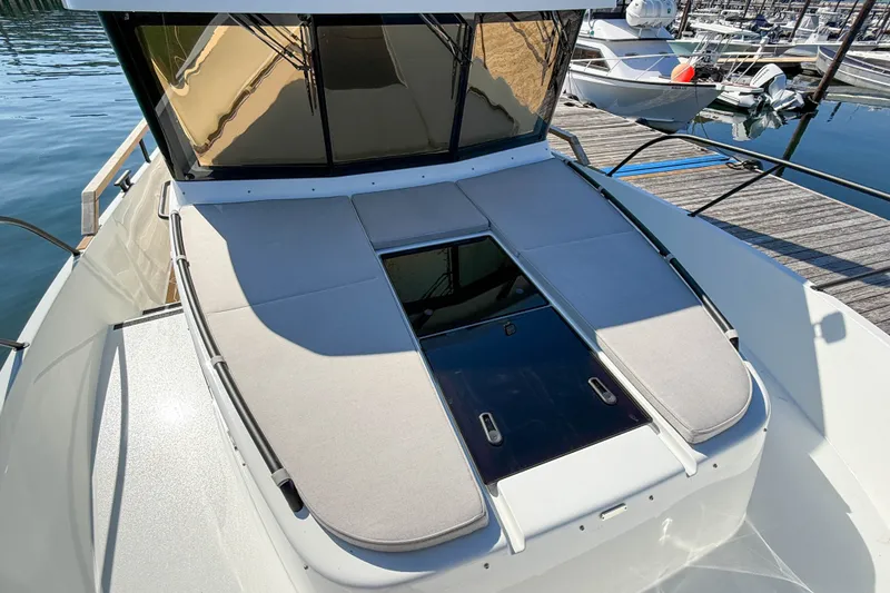 Slide: The Image of 2026 Targa 41 yacht with sunbathing deck, docked at marina. - 54