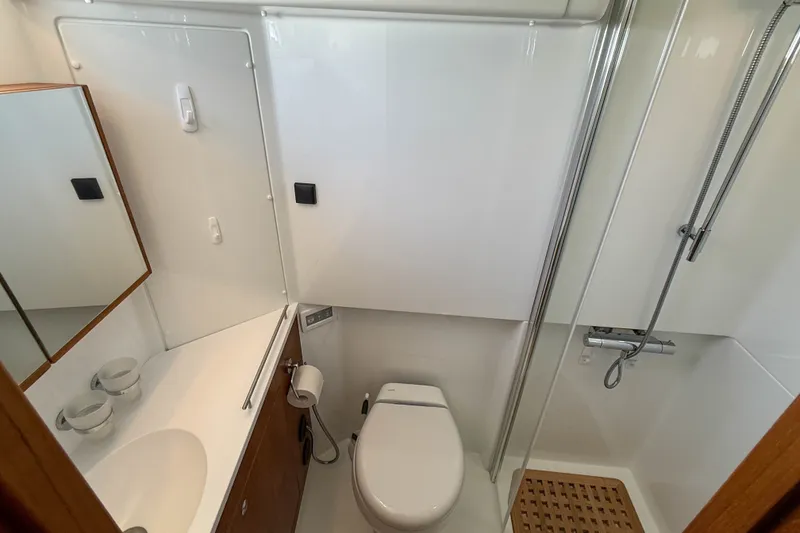 Slide: The Image of Modern bathroom in 2026 Targa 41 yacht with shower, toilet, and sink. - 43