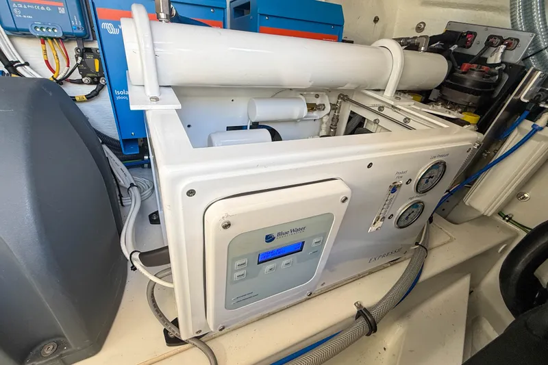 Slide: The Image of Marine equipment inside a 2026 Targa 41, featuring advanced Blue Water desalination system. - 64