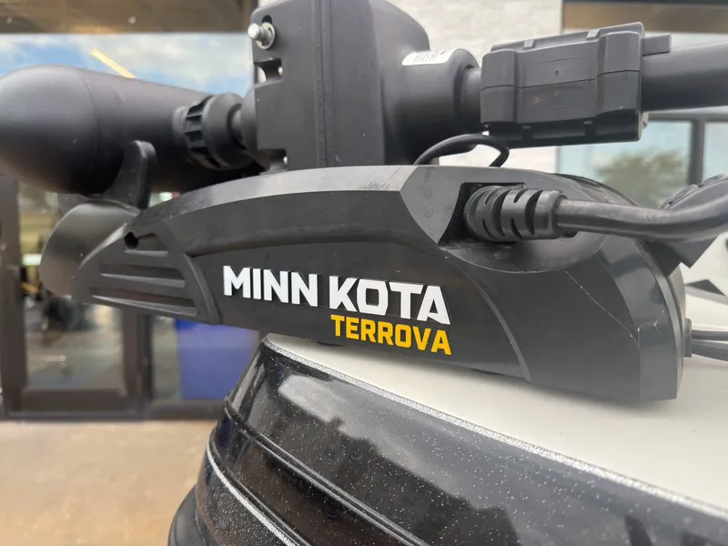 Slide: The Image of Close-up of a Minn Kota Terrova trolling motor on a Ranger 1850 MS boat. - 20