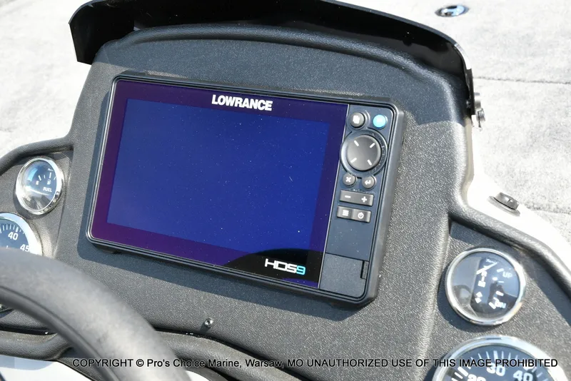 Slide: The Image of A Lowrance HDS9 screen is integrated into the dashboard of a Ranger RT198P boat. - 14