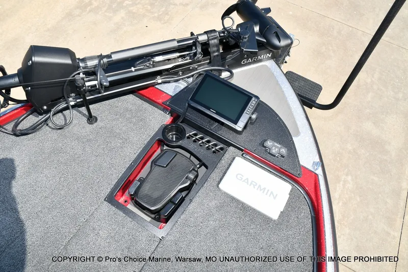 Slide: The Image of The image shows the deck of a Nitro Z20 XL Pro boat with a Garmin fish finder. - 18