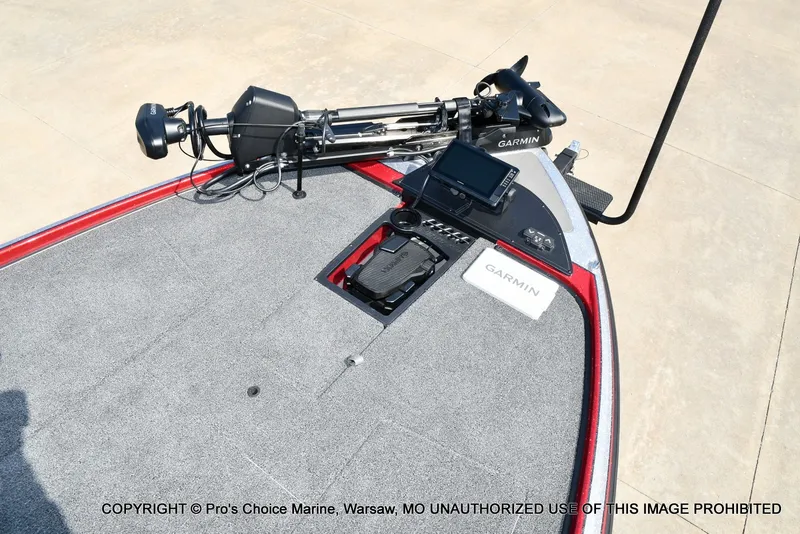 Slide: The Image of The image shows the deck of a Nitro Z20 XL Pro boat with a Garmin fish finder. - 36