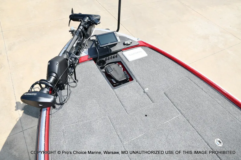 Slide: The Image of The image shows the deck of a Nitro Z20 XL Pro boat with a fish finder and trolling motor. - 17