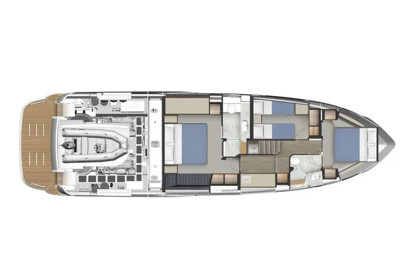 Slide: The Image of Manufacturer Provided Image: 2026 Riviera 5600 Sport Yacht Platinum Edition floor plan, showcasing luxurious interior layout. - 26
