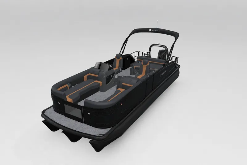The Image of 2027 Godfrey Monaco 235 SFLC pontoon boat with sleek black design and spacious seating. - 51