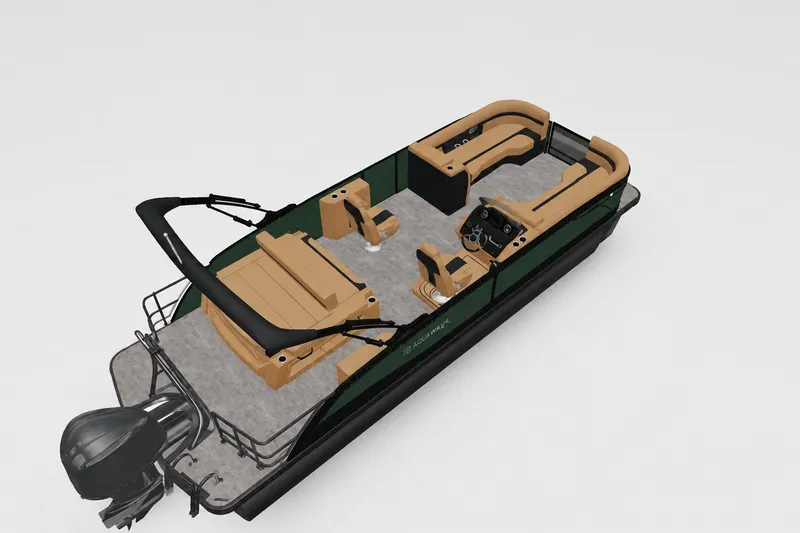 Slide: The Image of 2027 Godfrey Monaco 235 SFLC pontoon boat with sleek design and spacious seating. - 16