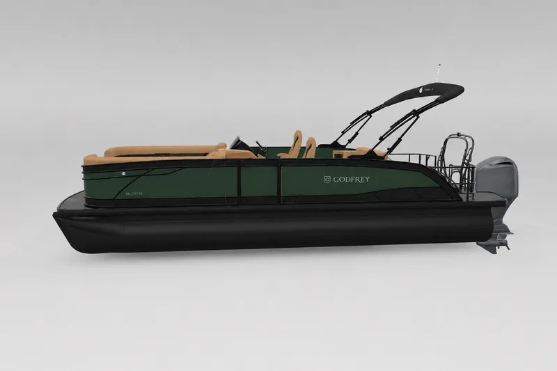 Slide: The Image of 2027 Godfrey Monaco 235 SFLC pontoon boat with sleek design and modern features. - 14