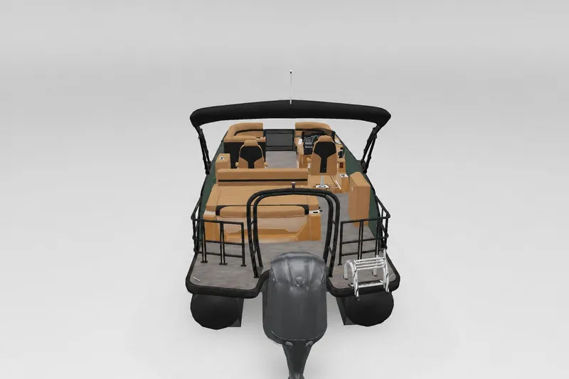 Slide: The Image of 2027 Godfrey Monaco 235 SFLC pontoon boat, rear view with seating and motor. - 20