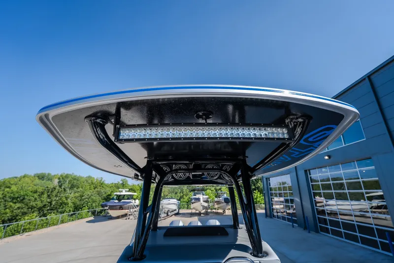 Slide: The Image of 2022 Statement 350 Open boat with sleek T-top and integrated LED lights. - 40