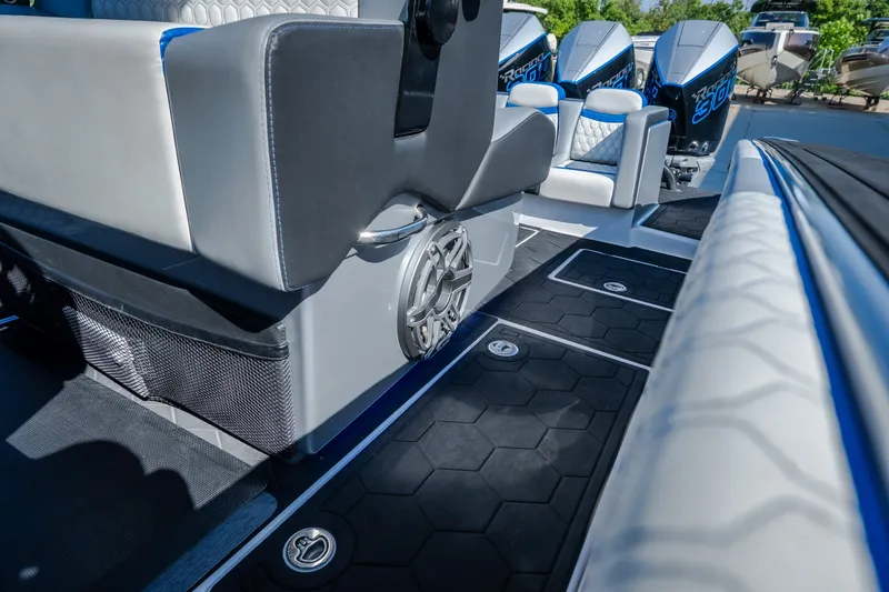 Slide: The Image of Interior of 2022 Statement 350 Open boat with luxurious seating and modern design. - 62