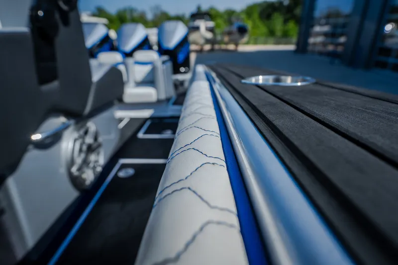 Slide: The Image of Close-up of 2022 Statement 350 Open boat interior with sleek design and modern features. - 63