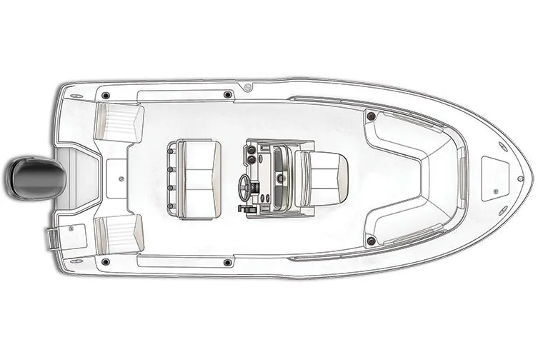 Slide: The Image of Manufacturer Provided Image: 2019 Robalo R200 Center Console boat layout, top view. - 23