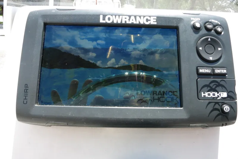 Slide: The Image of Lowrance Hook fish finder on 2016 Key West 1720 Center Console boat. - 37