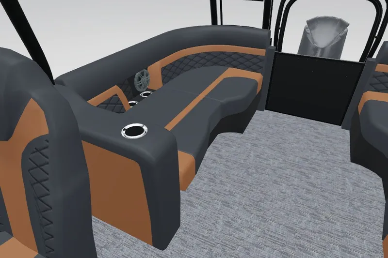 Slide: The Image of Luxurious interior of 2027 Godfrey Monaco 255 SDC boat with stylish seating and cup holders. - 19