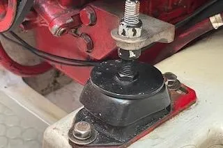 Slide: The Image of Engine mount detail of a 1995 Catalina 320 sailboat. - 29