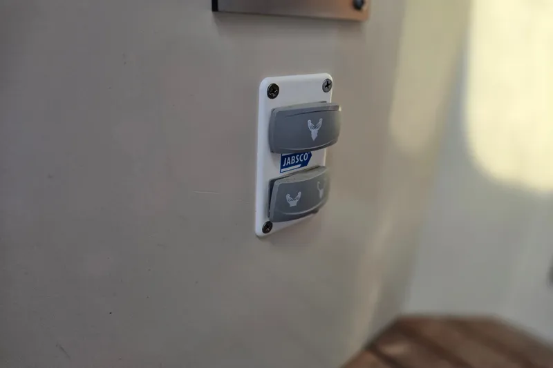 Slide: The Image of Jabsco switch panel on 1989 Catalina 34 yacht interior. - 26