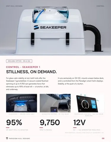 Slide: The Image of Seakeeper 1: Stability on demand for Parsdigm 236X Sport 2027. - 10
