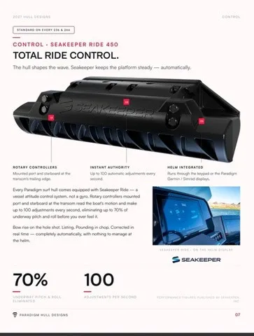 Slide: The Image of Seakeeper Ride 450 offers total control. The hull shapes the wave, keeping the platform steady automatically. - 9