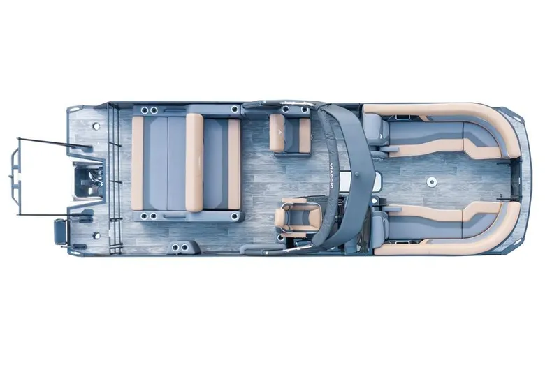 Slide: The Image of Manufacturer Provided Image: Top view of 2026 Viaggio Diamante S 26 pontoon boat with spacious seating layout. - 5