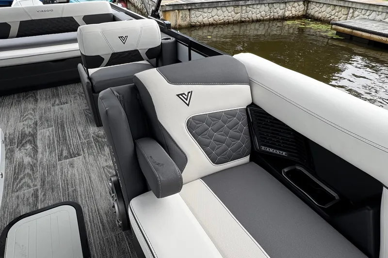 Slide: The Image of Luxurious seating on 2026 Viaggio Diamante S 26 boat, featuring elegant design and premium materials. - 11