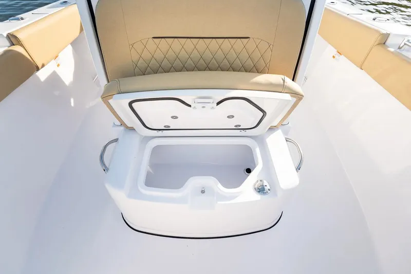 Slide: The Image of Manufacturer Provided Image: 2025 Sportsman Open 252 Center Console boat with open storage compartment. - 4