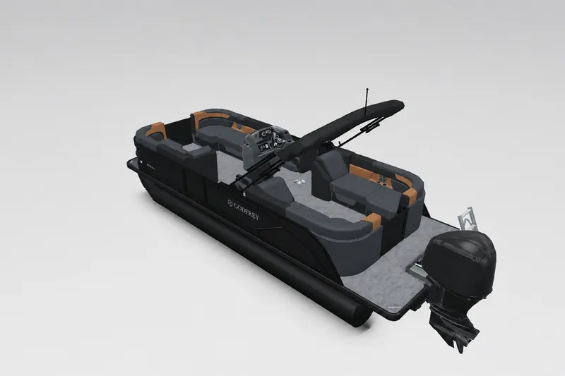Slide: The Image of 2027 Godfrey Sweetwater 22' Split Bench Tritoon, model 2286 SBC, in sleek black design. - 5