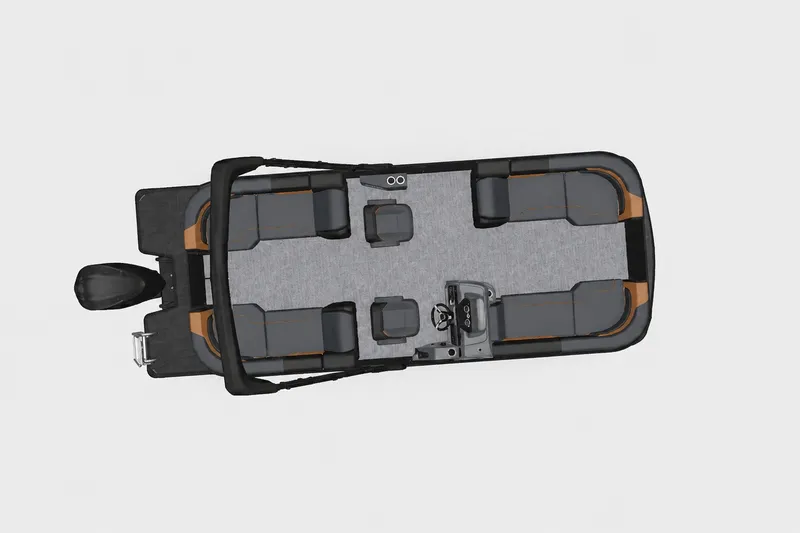 Slide: The Image of Top view of 2027 Godfrey Sweetwater 22' Split Bench Tritoon boat interior layout. - 6