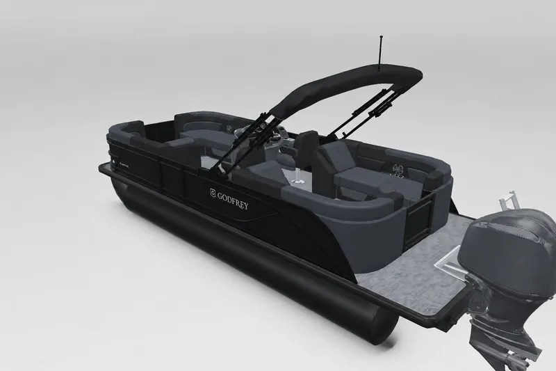 Slide: The Image of 2027 Godfrey Sweetwater 22' Split Bench Tritoon, sleek design, spacious seating, modern features. - 20