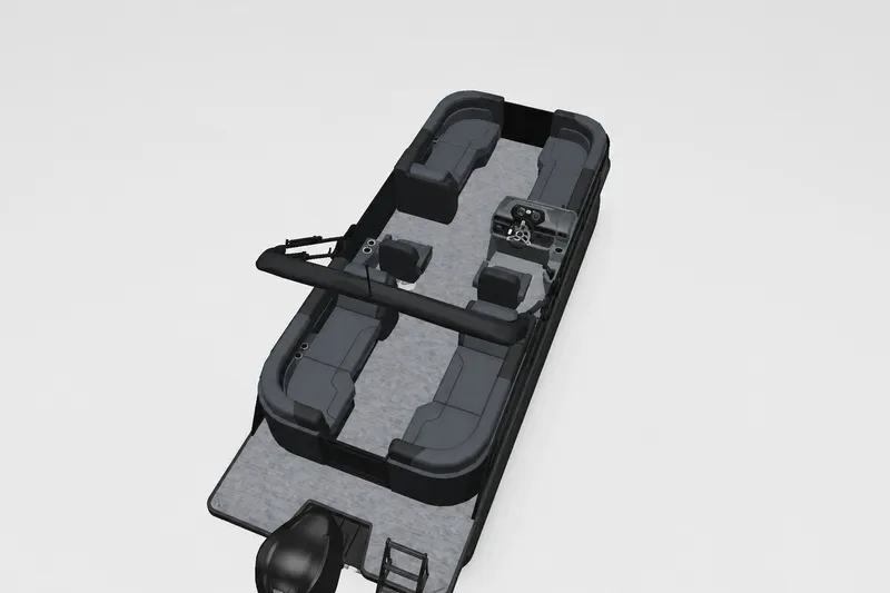 Slide: The Image of 2027 Godfrey Sweetwater 22' Split Bench Tritoon with modern seating layout. - 16