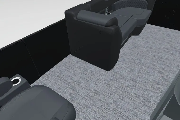 Slide: The Image of Interior of 2027 Godfrey Sweetwater 22' Tritoon with plush seating and modern design. - 19