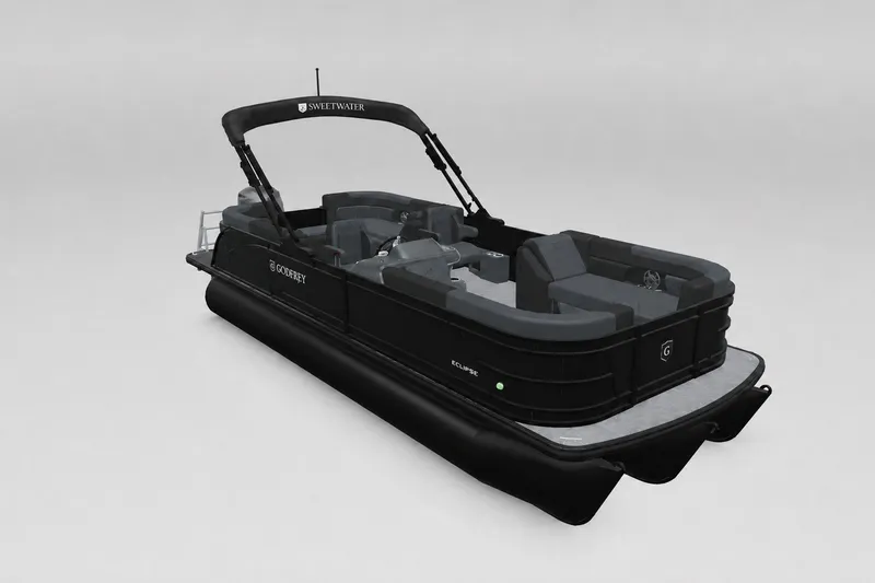 The Image of 2027 Godfrey Sweetwater 22' Split Bench Tritoon, model 2286 SBC, in sleek black design. - 11