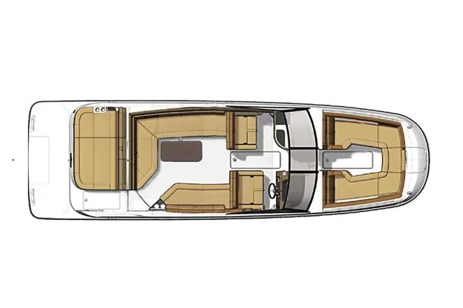 Slide: The Image of Manufacturer Provided Image: Top view layout of 2021 Sea Ray SDX 270 boat interior design. - 13