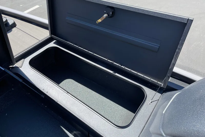 Slide: The Image of Open storage compartment in 2027 Tracker Pro 170 boat, showcasing spacious interior. - 13