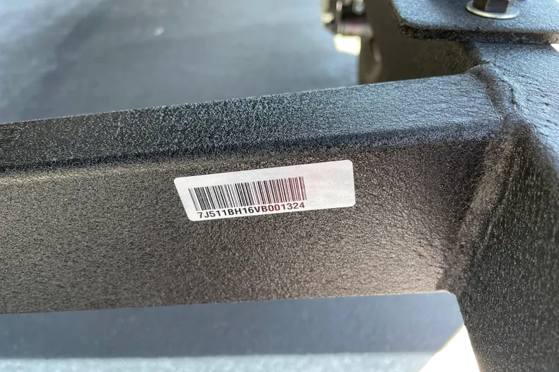 Slide: The Image of Barcode sticker on 2027 Tracker Pro 170 boat frame. - 42
