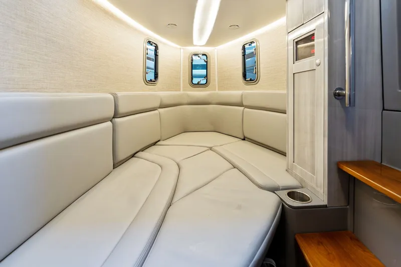 Slide: The Image of Luxurious interior of 2023 HCB 42 Lujo boat with plush seating and modern design. - 57