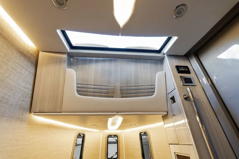 Slide: The Image of Luxurious interior of 2023 HCB 42 Lujo boat with modern design and skylight. - 59