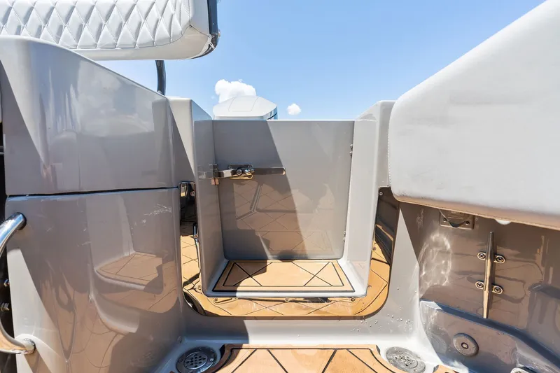 Slide: The Image of 2023 HCB 42 Lujo boat interior with sleek design and modern finishes. - 31