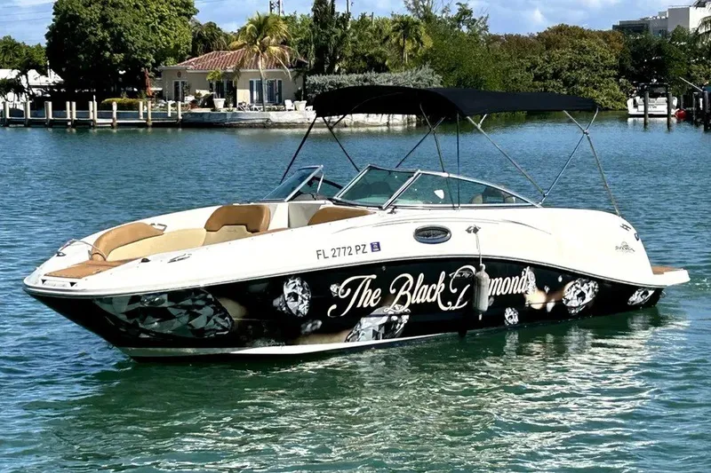 The Image of 2007 Sea Ray 260 Sundeck boat named "The Black Diamond" on calm water. - 0