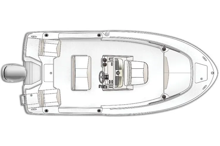 Slide: The Image of Manufacturer Provided Image: 2018 Robalo R180 Center Console boat layout, top view. - 22